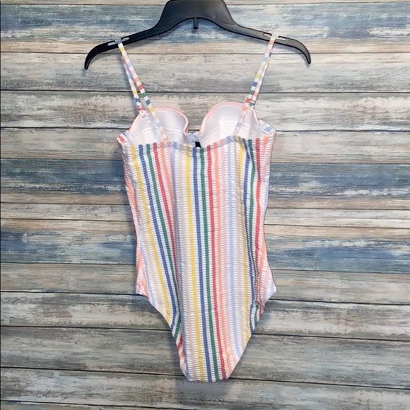 J. Crew one piece rainbow stripe size 2 swimsuit - Picture 7 of 7